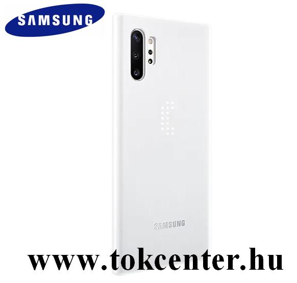 Samsung Galaxy Note 10 Plus (SM-N975F) Műanyag telefonvédő (ultravékony, hívás és üzenetjelző funkció, LED világítás) FEHÉR (EF-KN975CWEG)