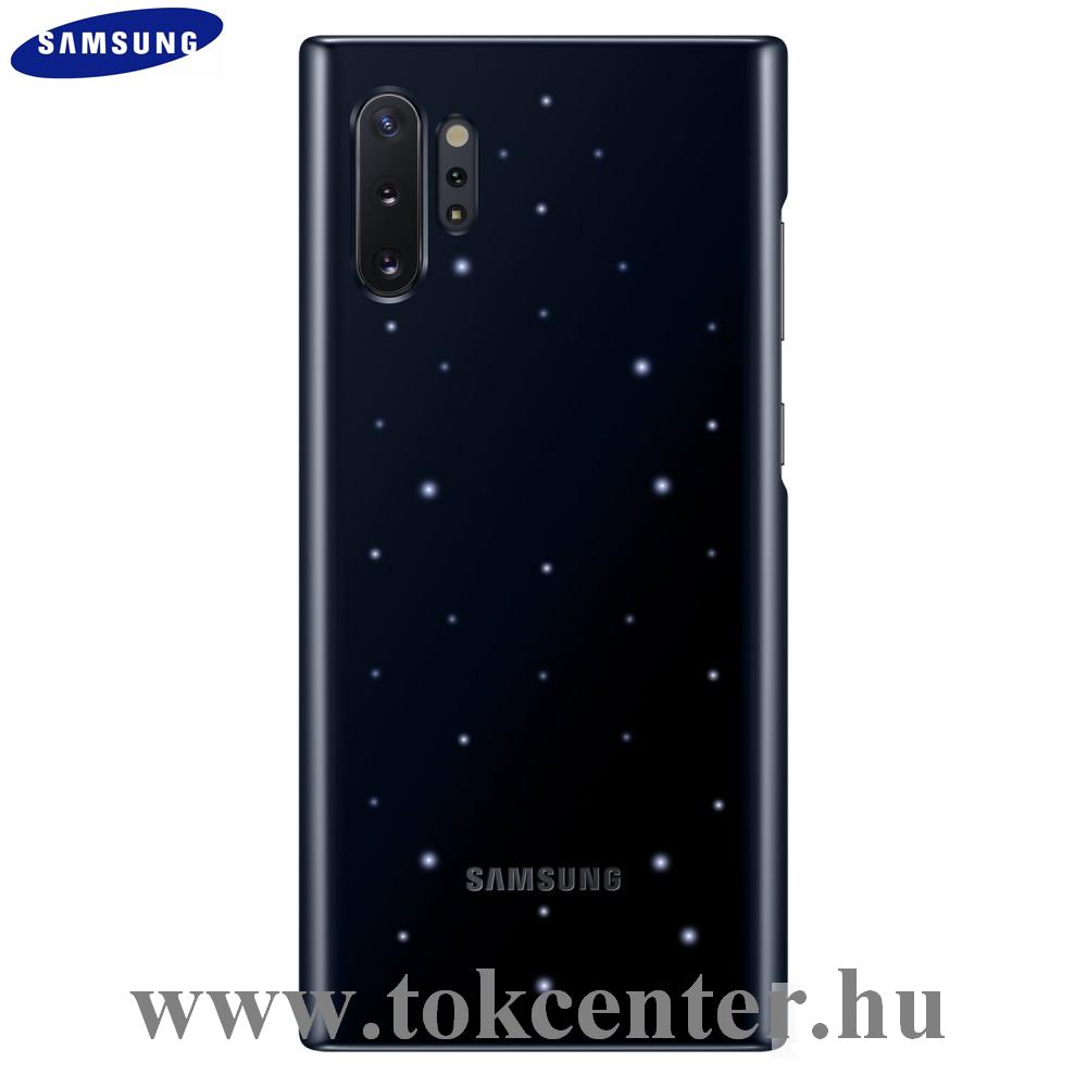 Samsung Galaxy Note 10 Plus (SM-N975F) Műanyag telefonvédő (ultravékony, hívás és üzenetjelző funkció, LED világítás) FEKETE (EF-KN975CBEG)
