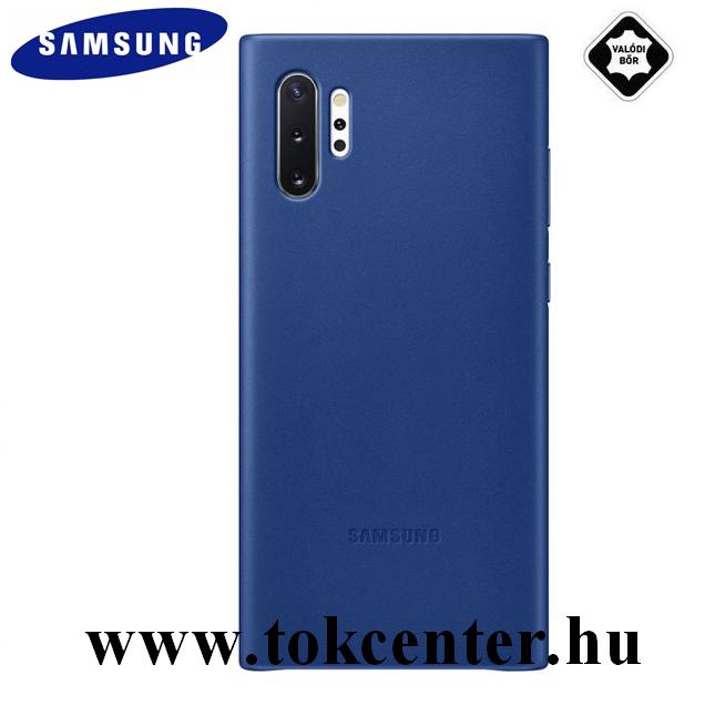 Samsung Galaxy Note 10 Plus (SM-N975F) Műanyag telefonvédő (valódi bőr hátlap) KÉK (EF-VN975LLEG)