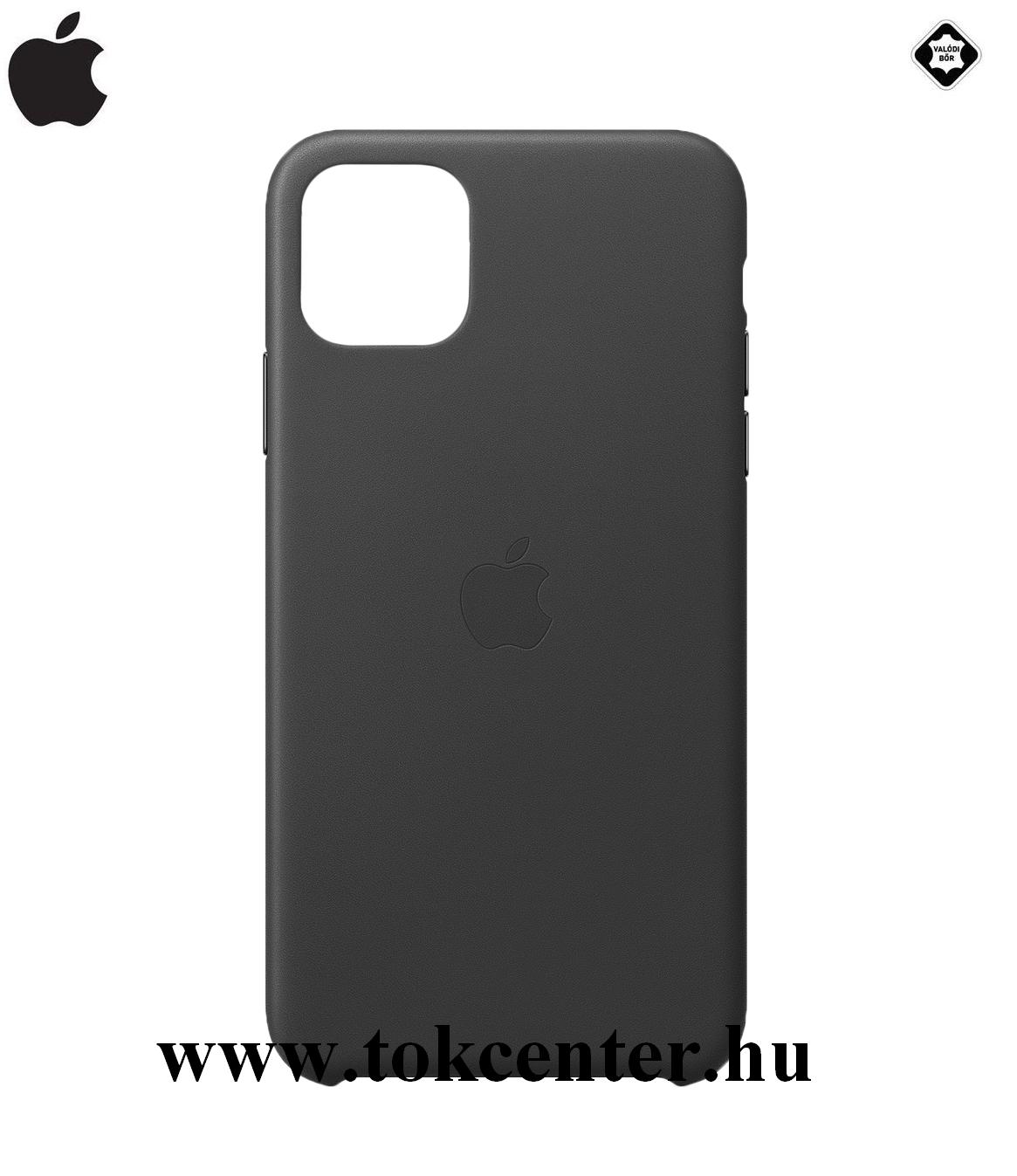 Apple iPhone 11 Pro Műanyag telefonvédő, valódi bőr LEATHER Case FEKETE (MWYE2ZM/A)