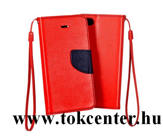 FANCY Apple iPhone 11 2019 (6,1'') piros-sötétkék szilikon keretes könyvtok