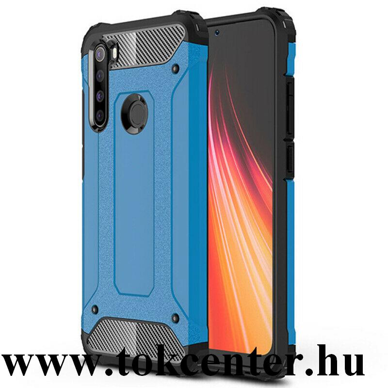 Xiaomi Redmi Note 8 Defender műanyag telefonvédő (közepesen ütésálló, légpárnás sarok, szilikon belső, fémhatás) VILÁGOSKÉK