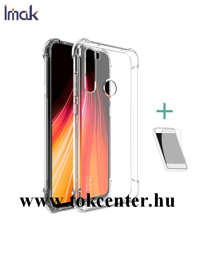 Xiaomi Redmi Note 8 IMAK szilikon telefonvédő (közepesen ütésálló, légpárnás sarok + képernyővédő fólia) ÁTLÁTSZÓ
