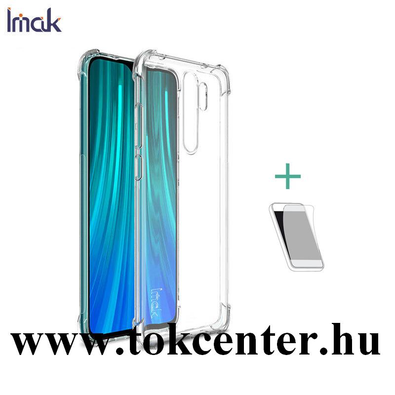 Xiaomi Redmi Note 8 Pro IMAK szilikon telefonvédő (közepesen ütésálló, légpárnás sarok + képernyővédő fólia) ÁTLÁTSZÓ