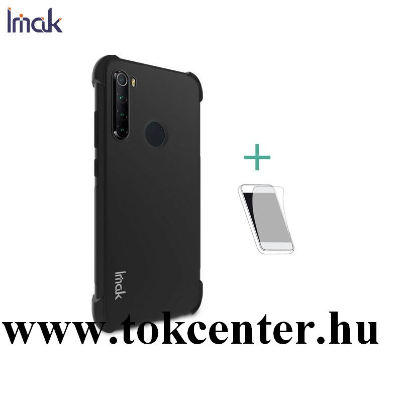 Xiaomi Redmi Note 8 IMAK szilikon telefonvédő (közepesen ütésálló, légpárnás sarok + képernyővédő fólia) FEKETE