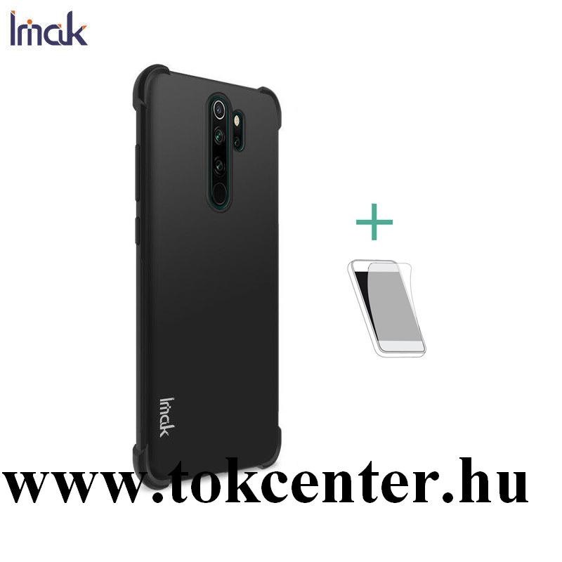 Xiaomi Redmi Note 8 Pro IMAK szilikon telefonvédő (közepesen ütésálló, légpárnás sarok + képernyővédő fólia) FEKETE
