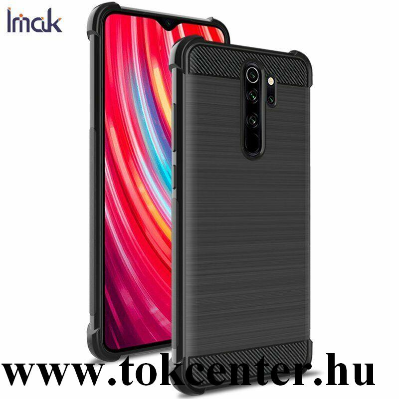 Xiaomi Redmi Note 8 Pro IMAK VEGA szilikon telefonvédő (közepesen ütésálló, légpárnás sarok, szálcsiszolt, karbon minta) FEKETE