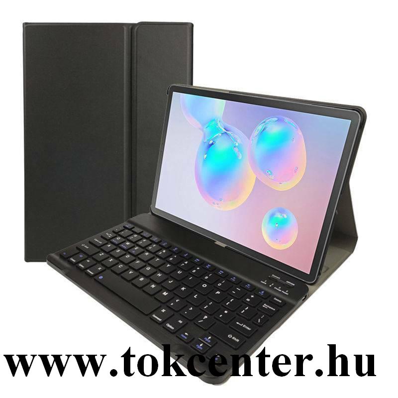 Samsung Galaxy Tab S6 10.5 LTE (SM-T865) /Samsung Galaxy Tab S6 10.5 WIFI (SM-T860) Tok álló, bőr hatású (FLIP, bluetooth billentyűzet, asztali tartó funkció, QWERTY, angol nyelvű) FEKETE