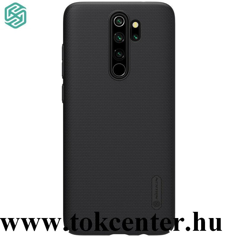 Xiaomi Redmi Note 8 Pro NILLKIN SUPER FROSTED műanyag telefonvédő (gumírozott, érdes felület + asztali tartó) FEKETE