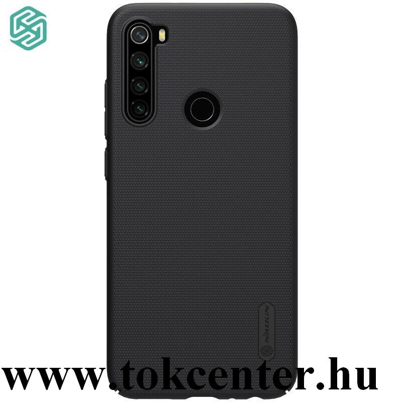Xiaomi Redmi Note 8 NILLKIN SUPER FROSTED műanyag telefonvédő (gumírozott, érdes felület + asztali tartó) FEKETE
