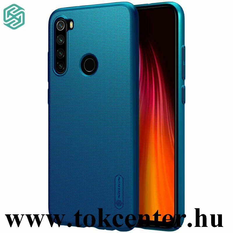 Xiaomi Redmi Note 8 NILLKIN SUPER FROSTED műanyag telefonvédő (gumírozott, érdes felület + asztali tartó) SÖTÉTKÉK