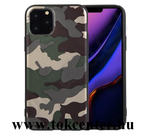 Apple iPhone 11 Szilikon telefonvédő (terep minta) ZÖLD
