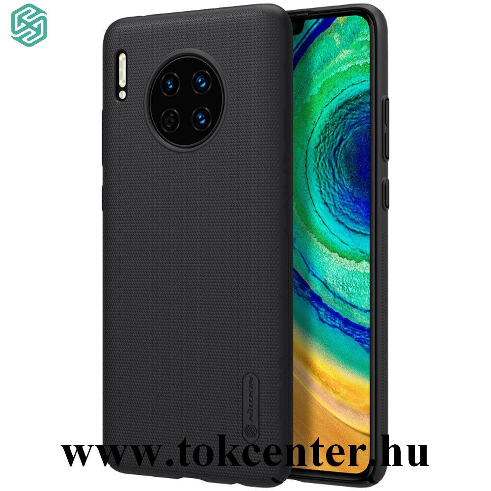 Huawei Mate 30 Pro NILLKIN SUPER FROSTED műanyag telefonvédő (gumírozott, érdes felület + asztali tartó) FEKETE