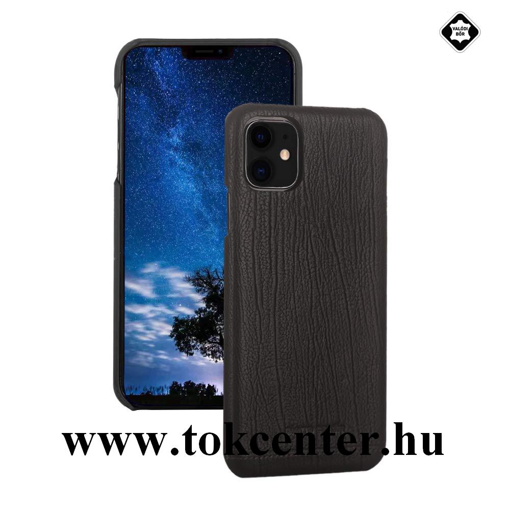 Apple iPhone 11 PIERRE CARDIN műanyag telefonvédő (valódi bőr bevonat) FEKETE