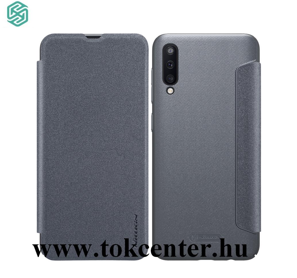 Samsung Galaxy A30s (SM-A307F) /Samsung Galaxy A50 (SM-A505F) NILLKIN SPARKLE műanyag telefonvédő (mikroszálas bőr hatású flip, oldalra nyíló) FEKETE