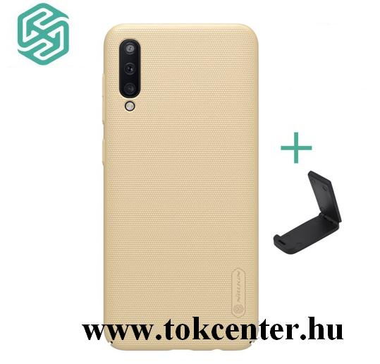 Samsung Galaxy A30s (SM-A307F) /Samsung Galaxy A50 (SM-A505F) NILLKIN SUPER FROSTED műanyag telefonvédő (gumírozott, érdes felület + asztali tartó) ARANY