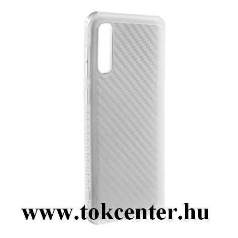 Samsung Galaxy A30s (SM-A307F) /Samsung Galaxy A50 (SM-A505F) ROAR ARMOR CARBON telefonvédő gumi / szilikon (közepesen ütésálló, légpárnás sarok, karbonminta) ÁTLÁTSZÓ