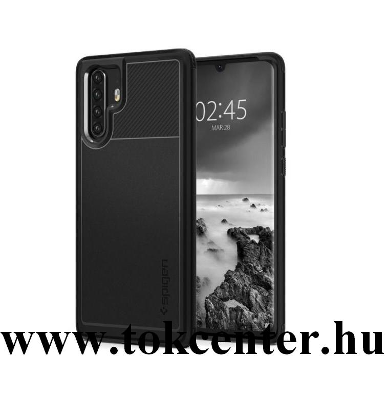 Huawei P30 Pro SPIGEN RUGGED ARMOR szilikon telefonvédő (közepesen ütésálló, légpárnás sarok, karbon minta) FEKETE