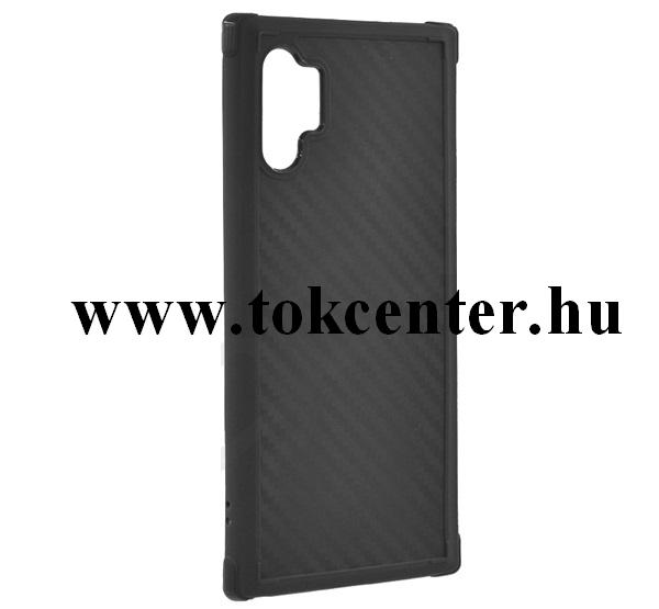 Samsung Galaxy Note 10 Plus (SM-N975F) ROAR ARMOR CARBON szilikon telefonvédő (közepesen ütésálló, légpárnás sarok, karbon minta) FEKETE