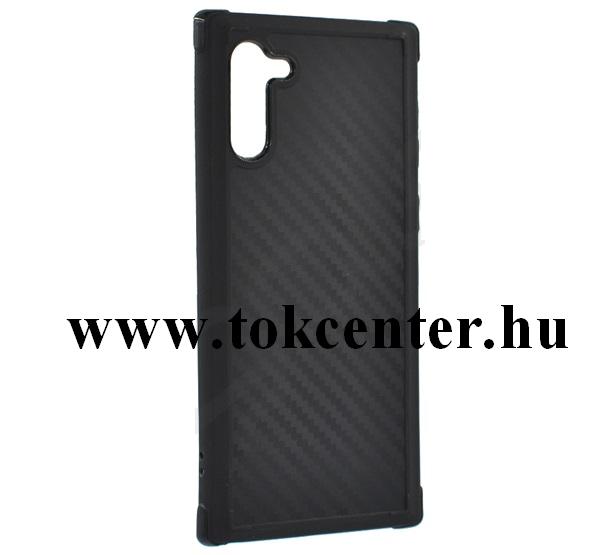 Samsung Galaxy Note 10 (SM-N970F) ROAR ARMOR CARBON szilikon telefonvédő (közepesen ütésálló, légpárnás sarok, karbon minta) FEKETE