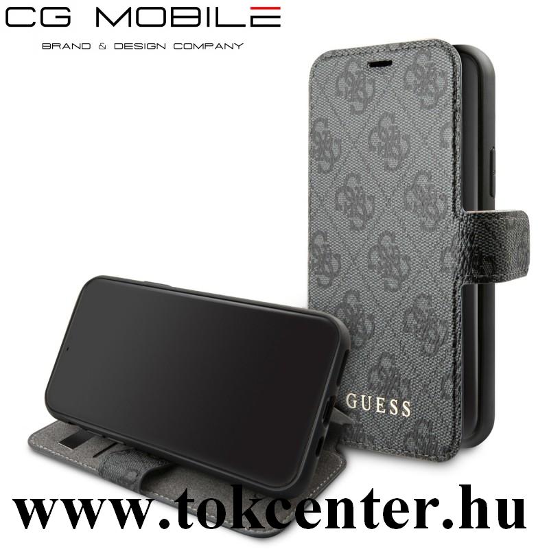 Apple iPhone 11 Pro GUESS 4G tok álló (FLIP, oldalra nyíló, bankkártya tartó) SZÜRKE (GUFLBKSN584GG)