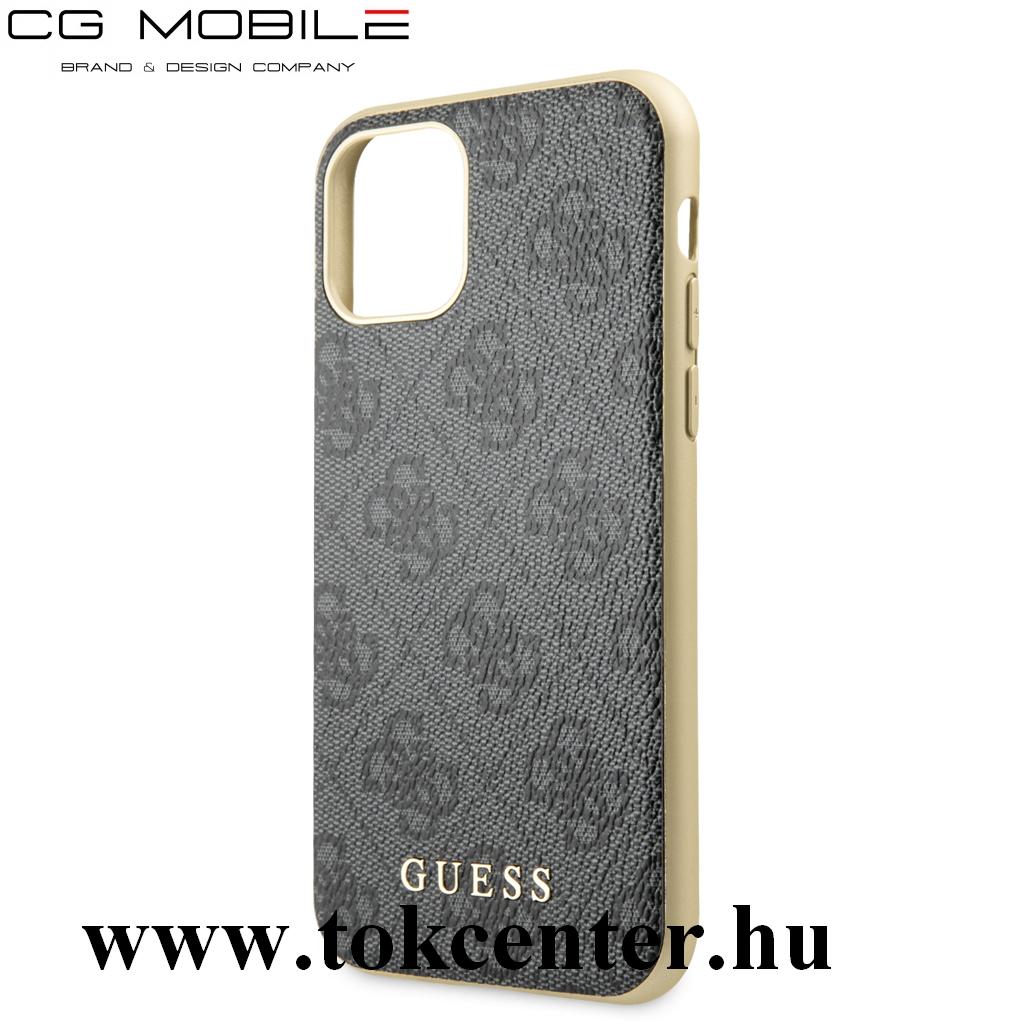 Apple iPhone 11 Pro Max GUESS 4G műanyag telefonvédő (textil hátlap) SZÜRKE