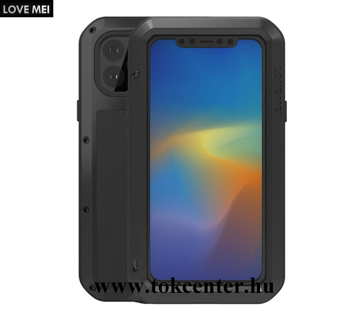 Apple iPhone 11 Pro Max LOVE MEI Defender telefonvédő gumi (ütésálló, fém keret) FEKETE