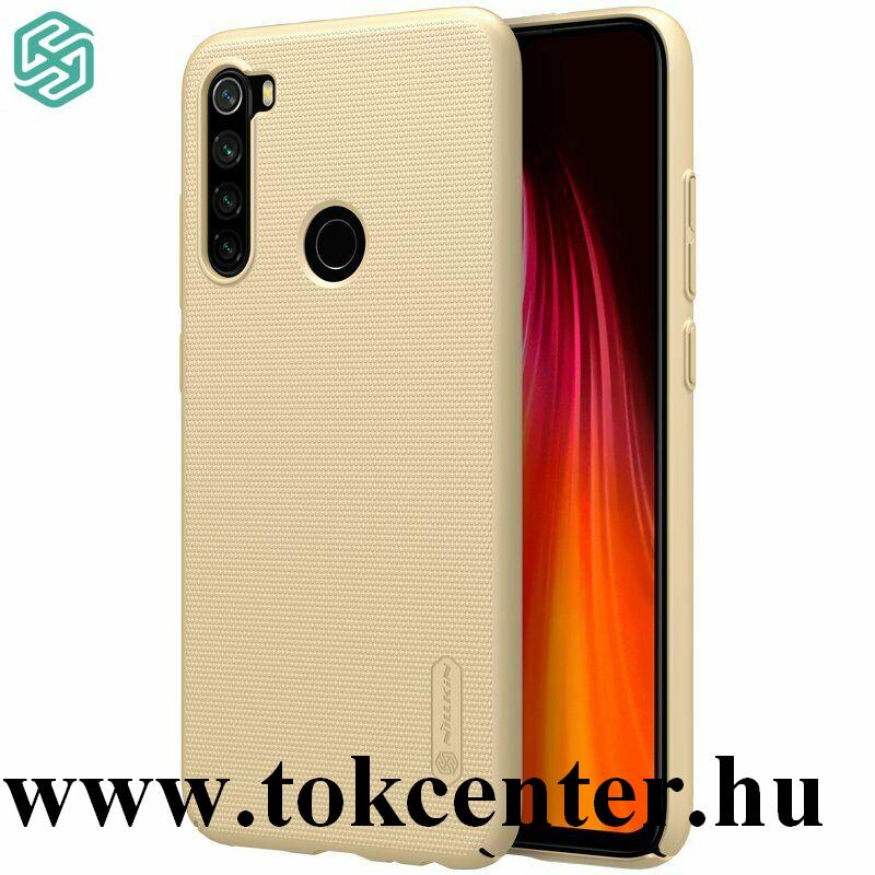 Xiaomi Redmi Note 8 NILLKIN SUPER FROSTED műanyag telefonvédő (gumírozott, érdes felület + asztali tartó) ARANY