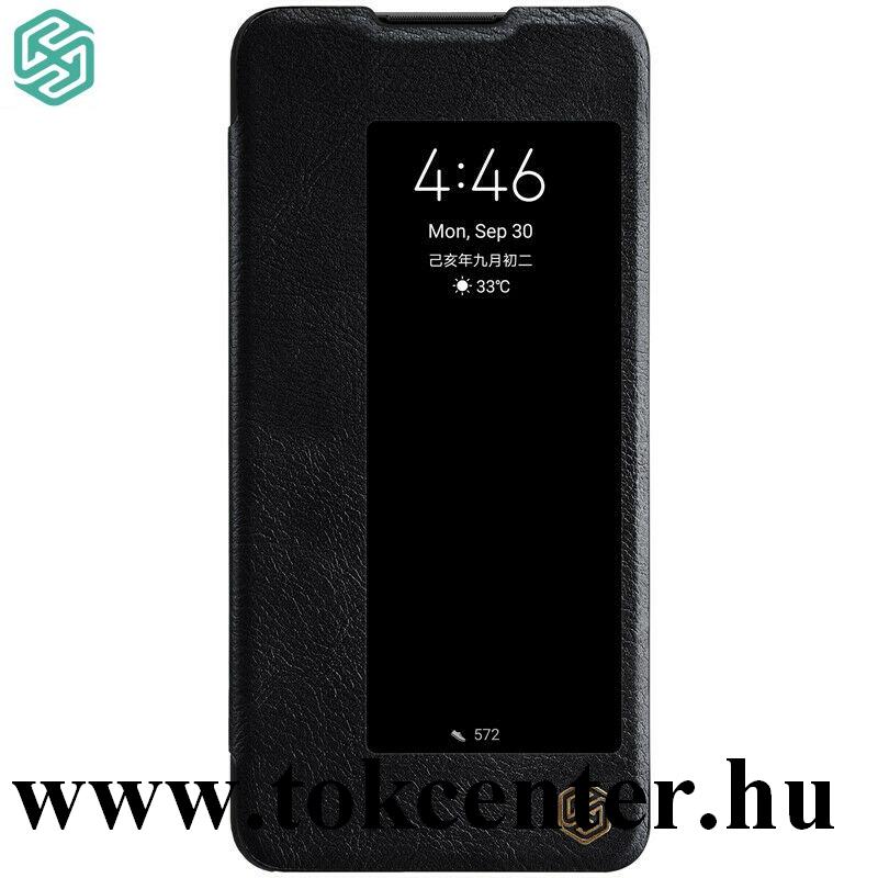 Huawei Mate 30 NILLKIN QIN tok álló, bőr hatású (aktív flip, oldalra nyíló, bankkártya tartó) FEKETE