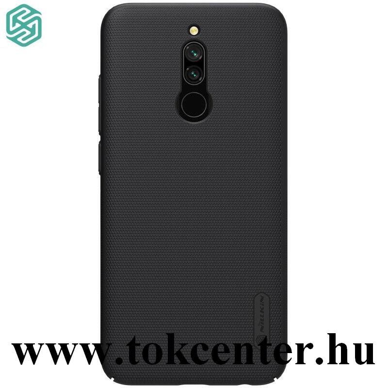 Xiaomi Redmi 8 NILLKIN SUPER FROSTED műanyag telefonvédő (gumírozott, érdes felület + asztali tartó) FEKETE