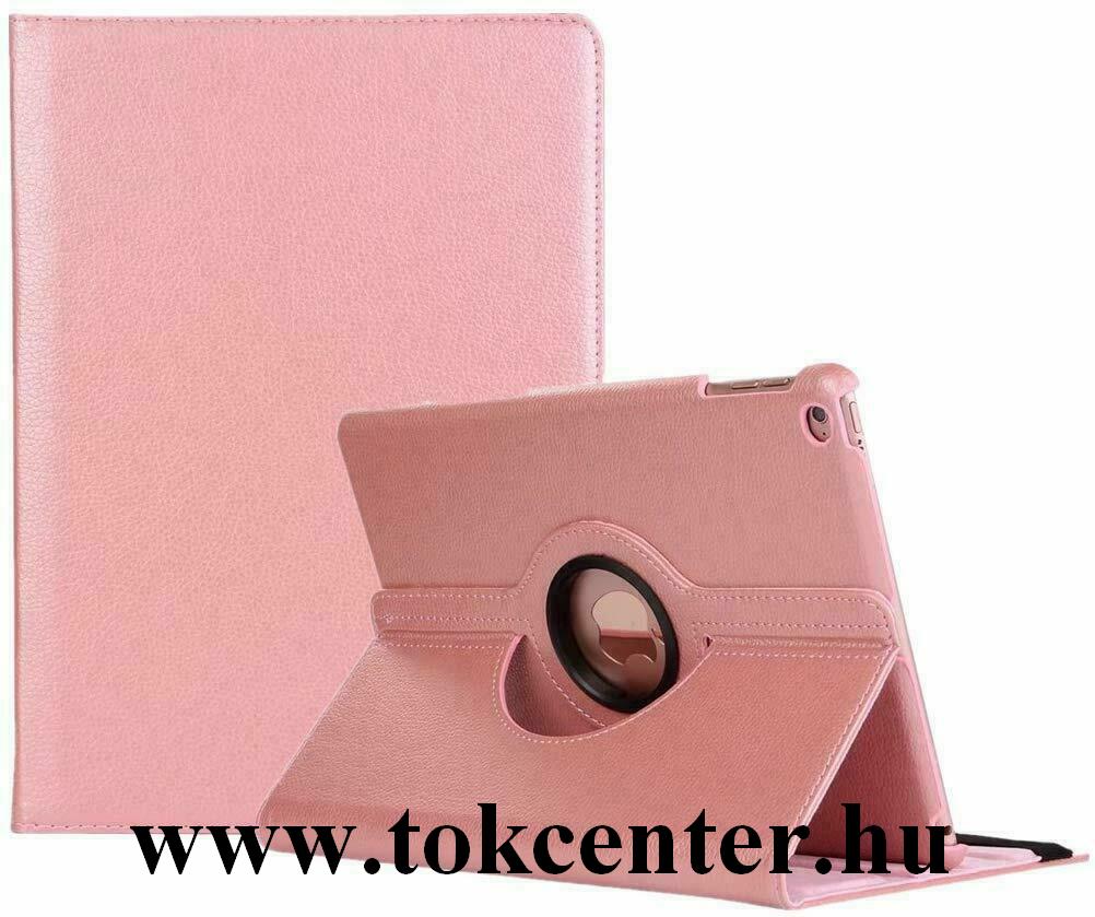 Apple IPAD 10.2 (2019) / Apple IPAD 10.2 (2020) Tok álló, bőr hatású (FLIP, asztali tartó funkció, 360°-ban forgatható) RÓZSASZÍN