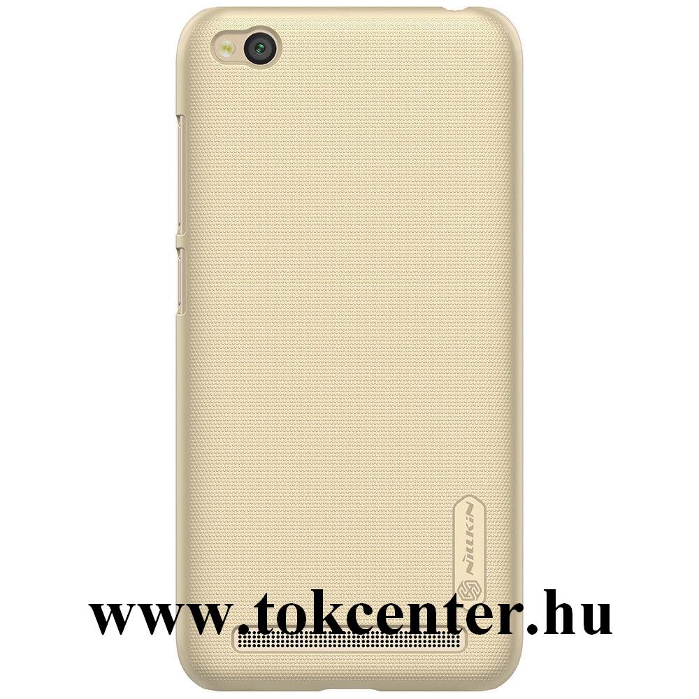 XIAOMI Redmi 5A NILLKIN SUPER FROSTED műanyag telefonvédő (gumírozott, érdes felület, képernyővédő fólia) ARANY	