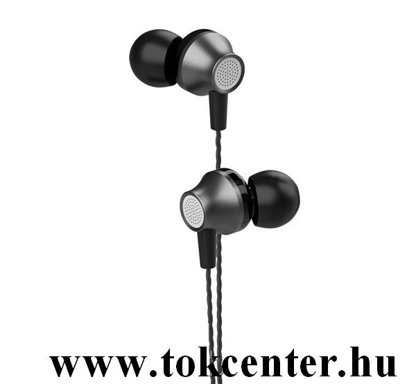 DEVIA Metal james bond SZTEREO (3.5 mm jack, mikrofon, felvevő gomb, hangerőszabályzó) FEKETE	