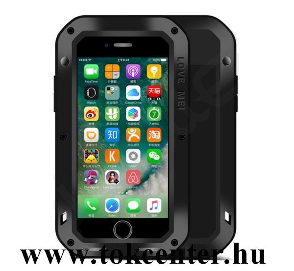 Apple iPhone 7 Plus /APPLE iPhone 8 Plus 5.5`` LOVE MEI Powerful defender telefonvédő gumi (ütésálló, Gorilla Glass üveg, fém keret) FEKETE