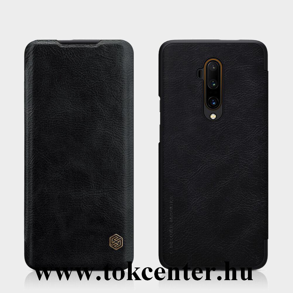 OnePlus 7T Pro NILLKIN QIN tok álló, bőr hatású (FLIP, oldalra nyíló, bankkártya tartó) FEKETE