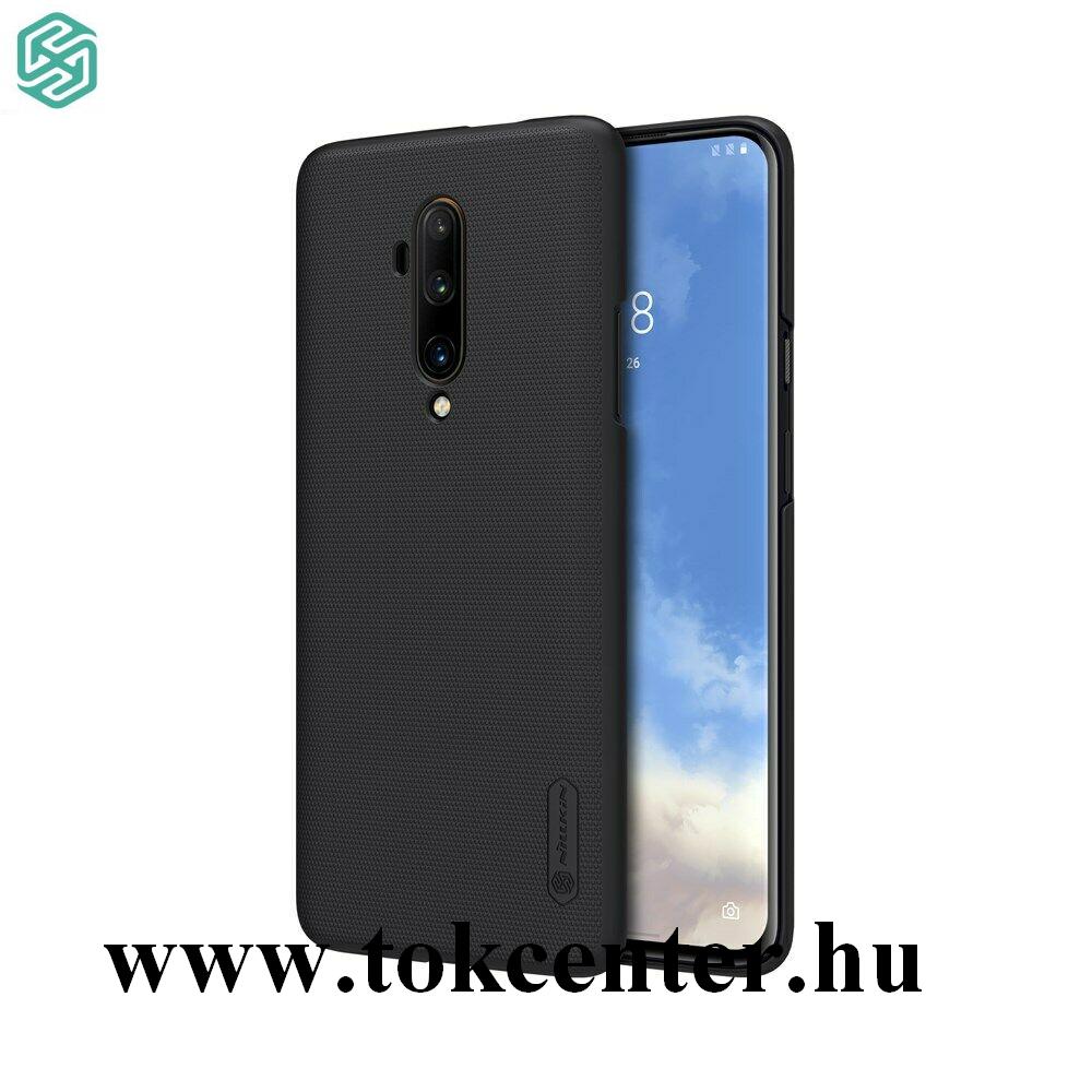 OnePlus 7T Pro NILLKIN SUPER FROSTED műanyag telefonvédő (gumírozott, érdes felület + asztali tartó) FEKETE
