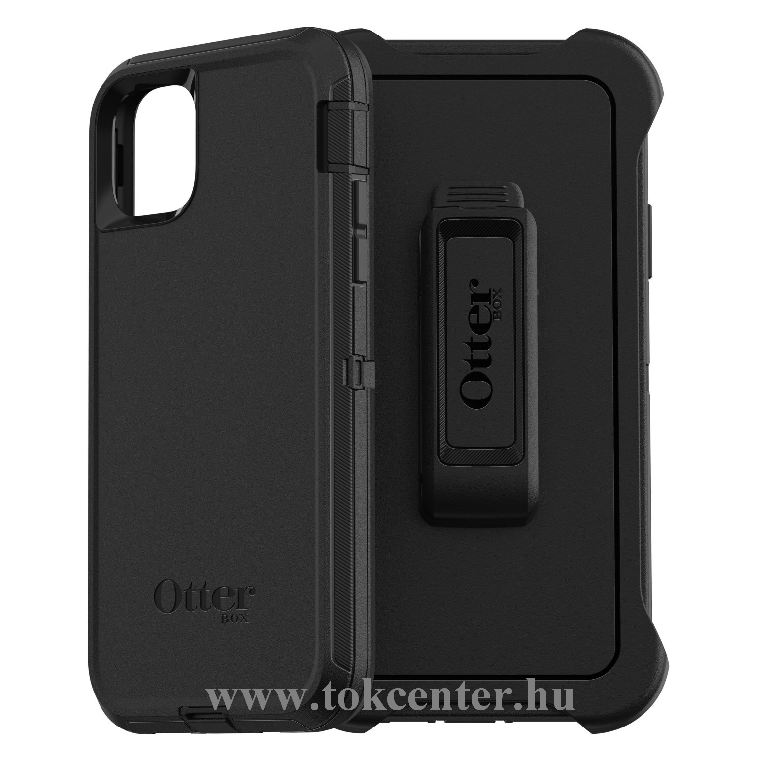 Apple iPhone 11 Pro Max OTTERBOX DEFENDER Series műanyag telefonvédő (szilikon belső, közepesen ütésálló, övcsipesz) FEKETE