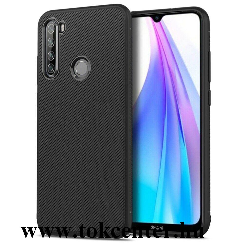 Xiaomi Redmi Note 8T Szilikon telefonvédő (közepesen ütésálló, csíkos minta) FEKETE