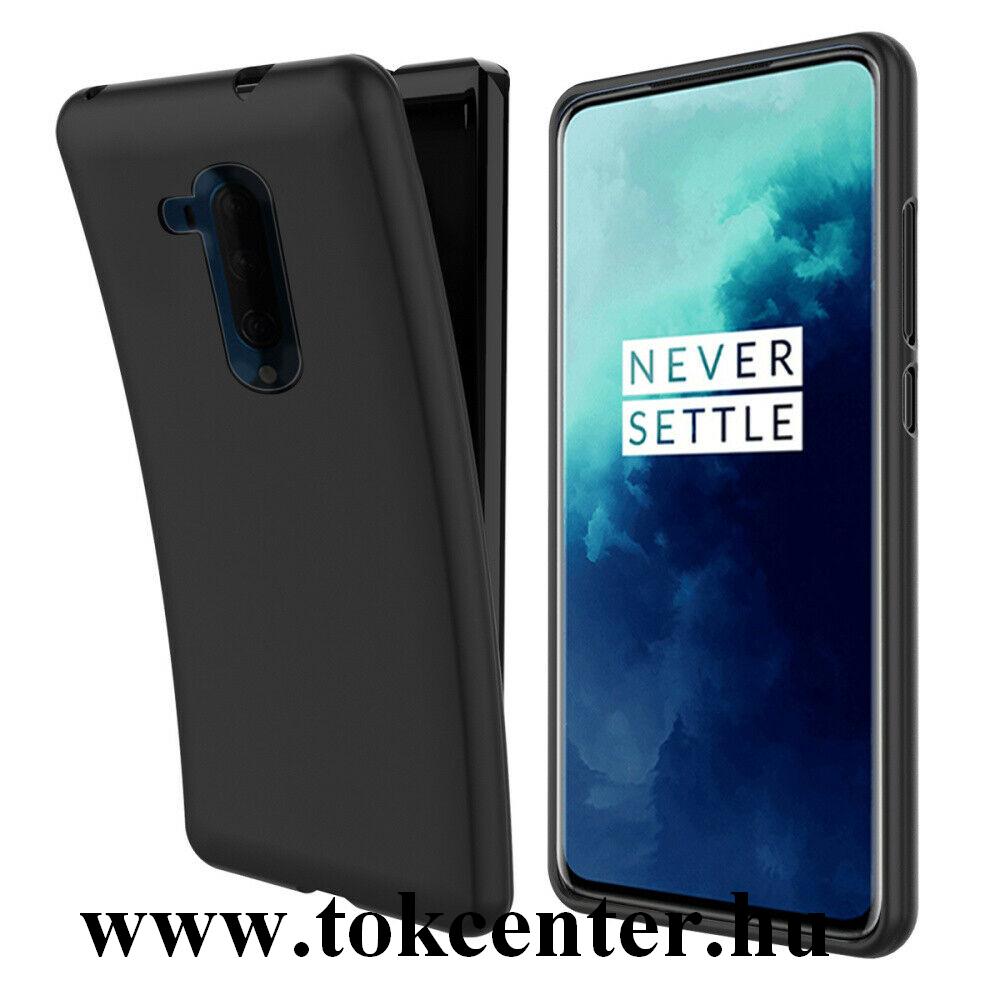 OnePlus 7T Pro Szilikon telefonvédő (matt, fényes keret) FEKETE