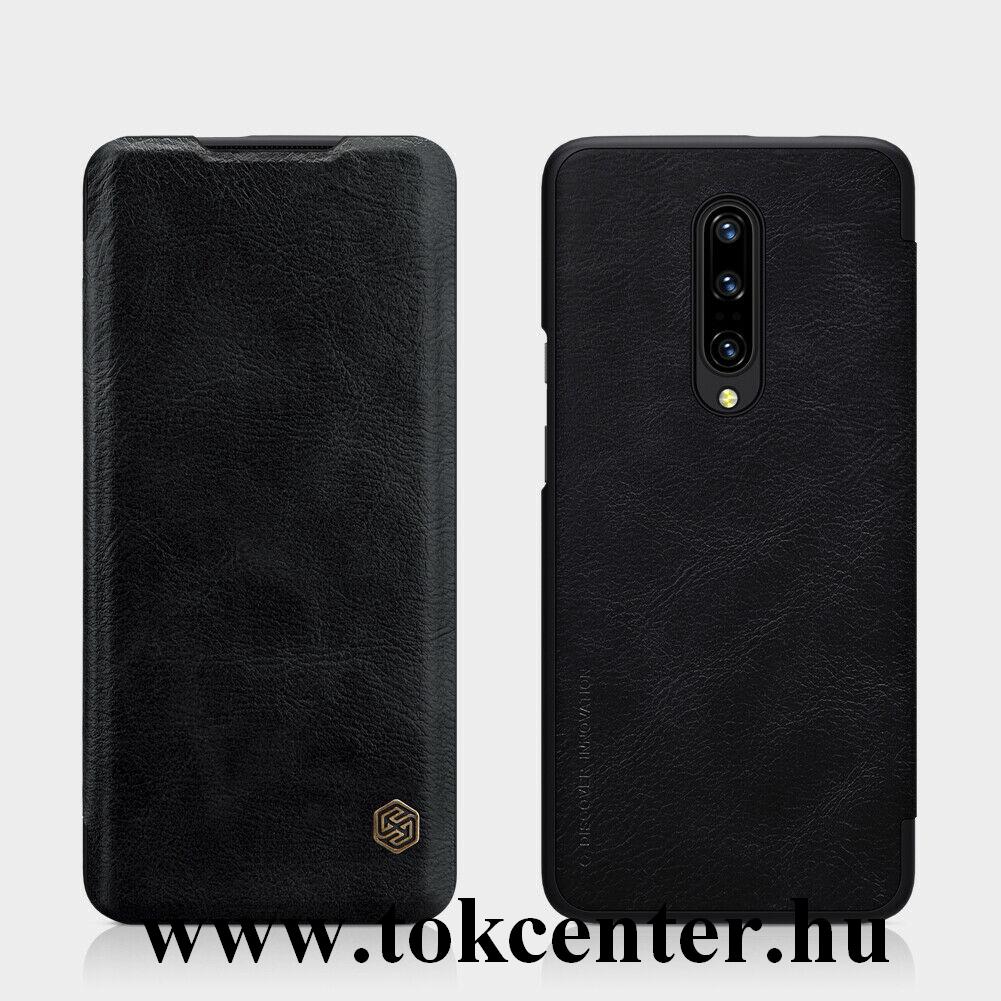 OnePlus 7 Pro NILLKIN QIN tok álló, bőr hatású (FLIP, oldalra nyíló, bankkártya tartó) FEKETE