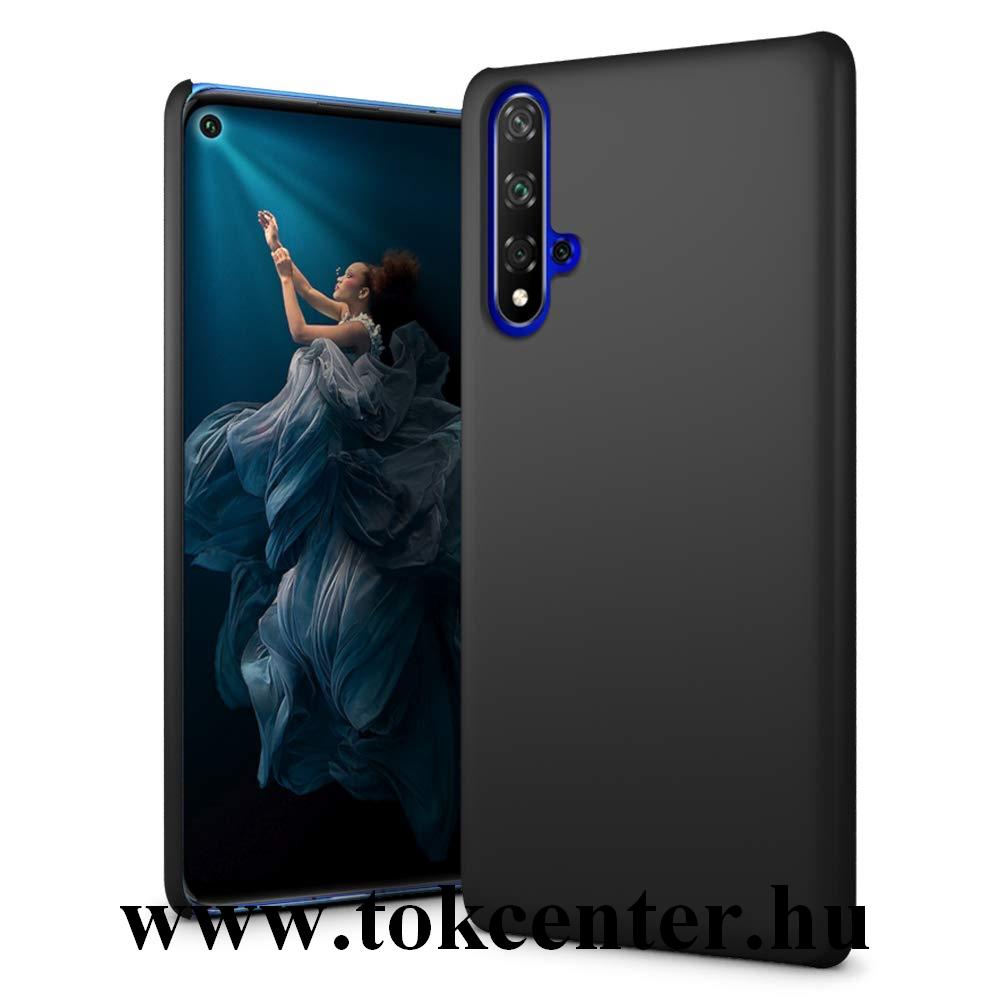 Honor 20 / Huawei Nova 5T Műanyag telefonvédő (gumírozott) FEKETE