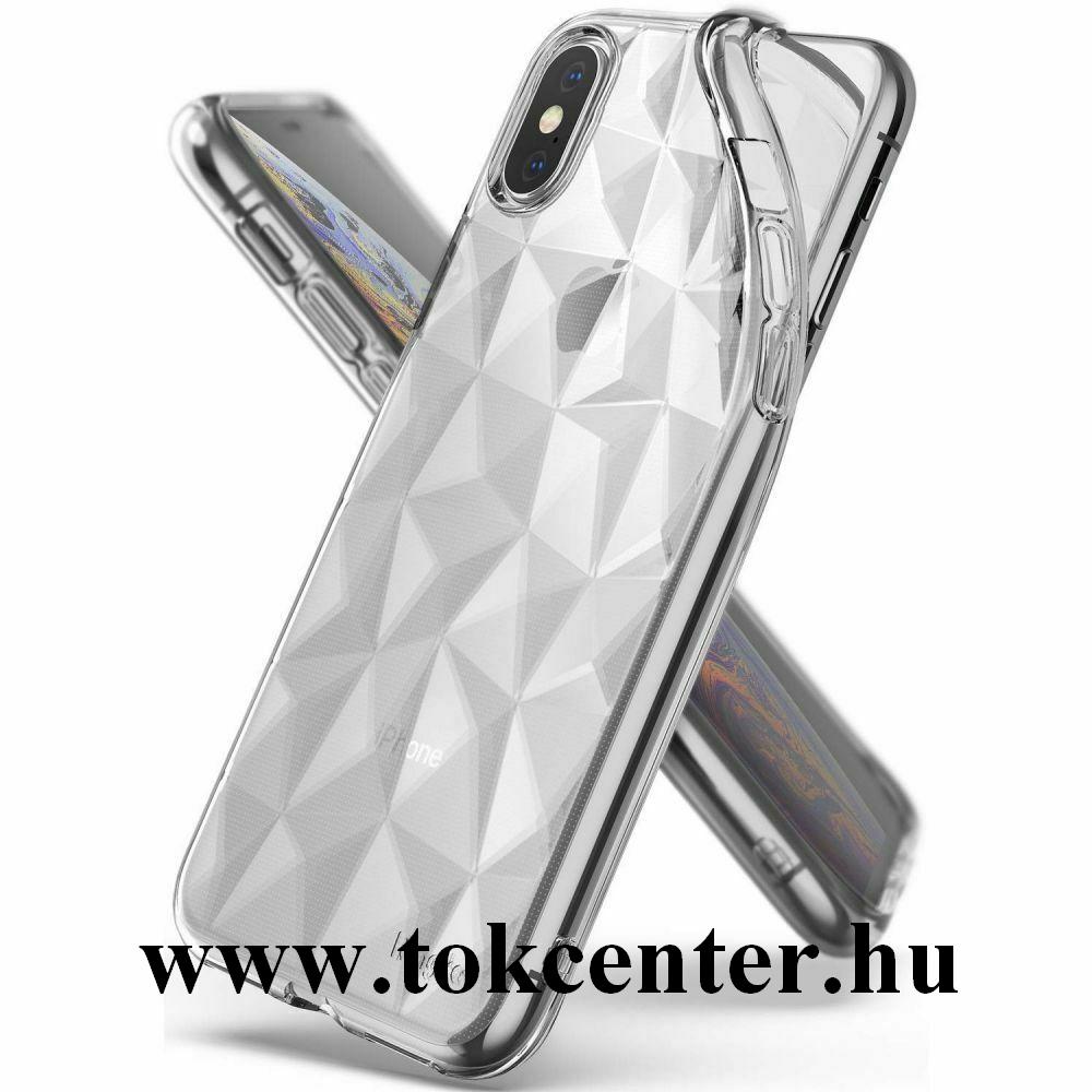 Apple iPhone X 5.8 / Apple iPhone XS 5.8 Telefonvédő gumi / szilikon (3D, gyémánt minta) ÁTLÁTSZÓ	