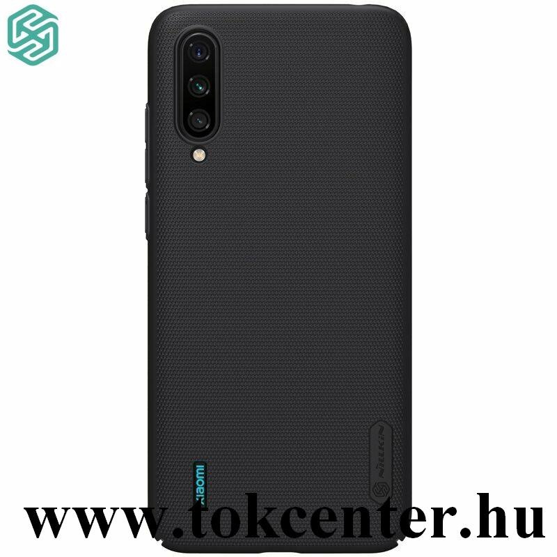 Xiaomi Mi 9 Lite NILLKIN SUPER FROSTED műanyag telefonvédő (gumírozott, érdes felület + asztali tartó) FEKETE