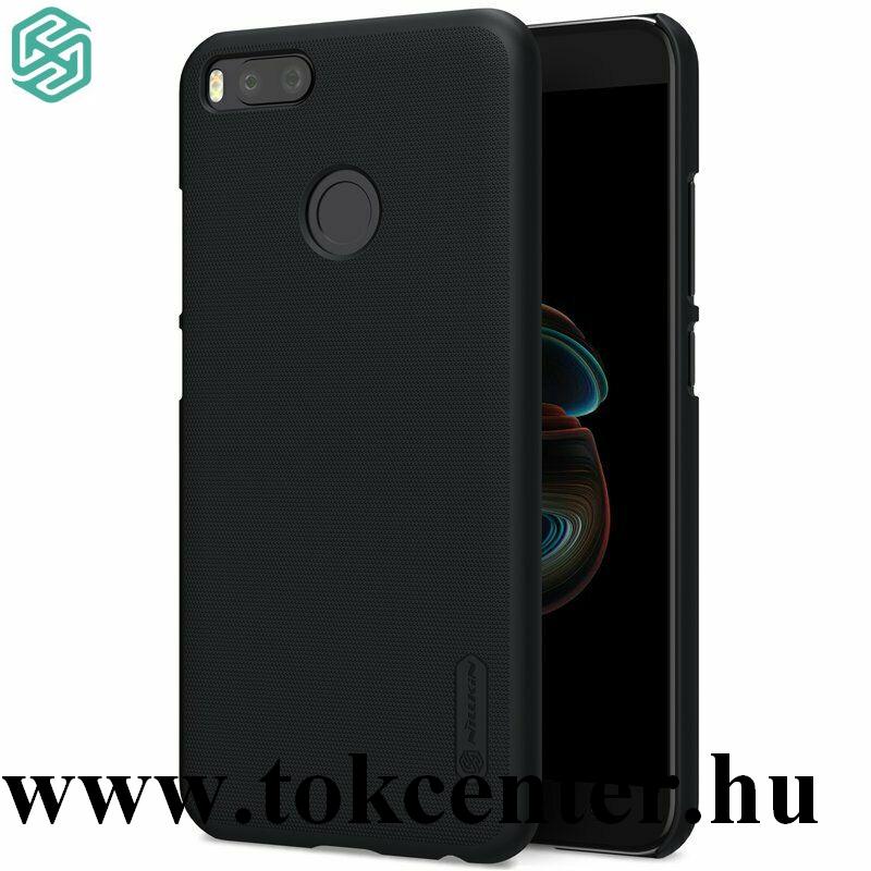 Xiaomi Mi A1 (Mi 5X) NILLKIN SUPER FROSTED műanyag telefonvédő (gumírozott, érdes felület + asztali tartó) FEKETE
