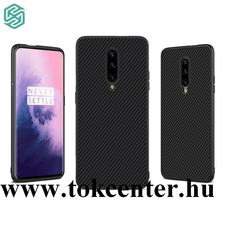 OnePlus 7 Pro NILLKIN SYNTHETIC FIBER műanyag telefonvédő (karbon minta) FEKETE