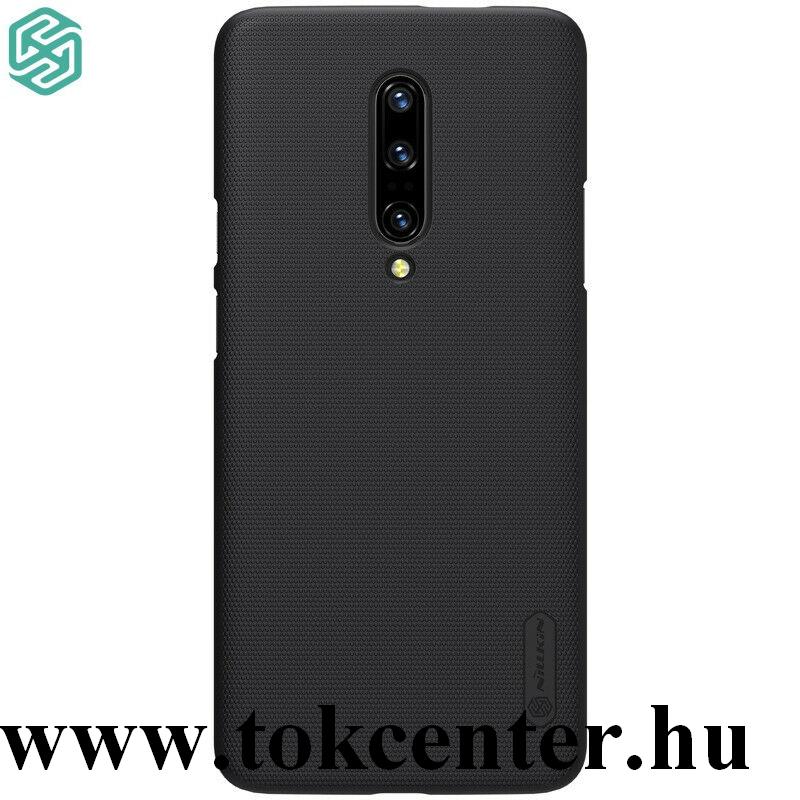 OnePlus 7 Pro NILLKIN SUPER FROSTED műanyag telefonvédő (gumírozott, érdes felület + asztali tartó) FEKETE