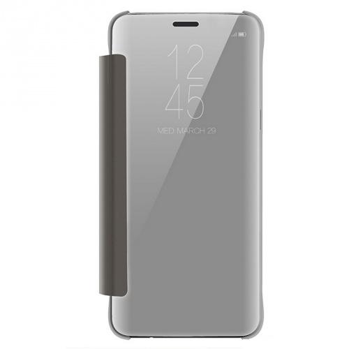 Samsung Galaxy S9 Plus (SM-G965) Tok álló (aktív flip, oldalra nyíló, tükrös felület, Mirror View Cover) EZÜST