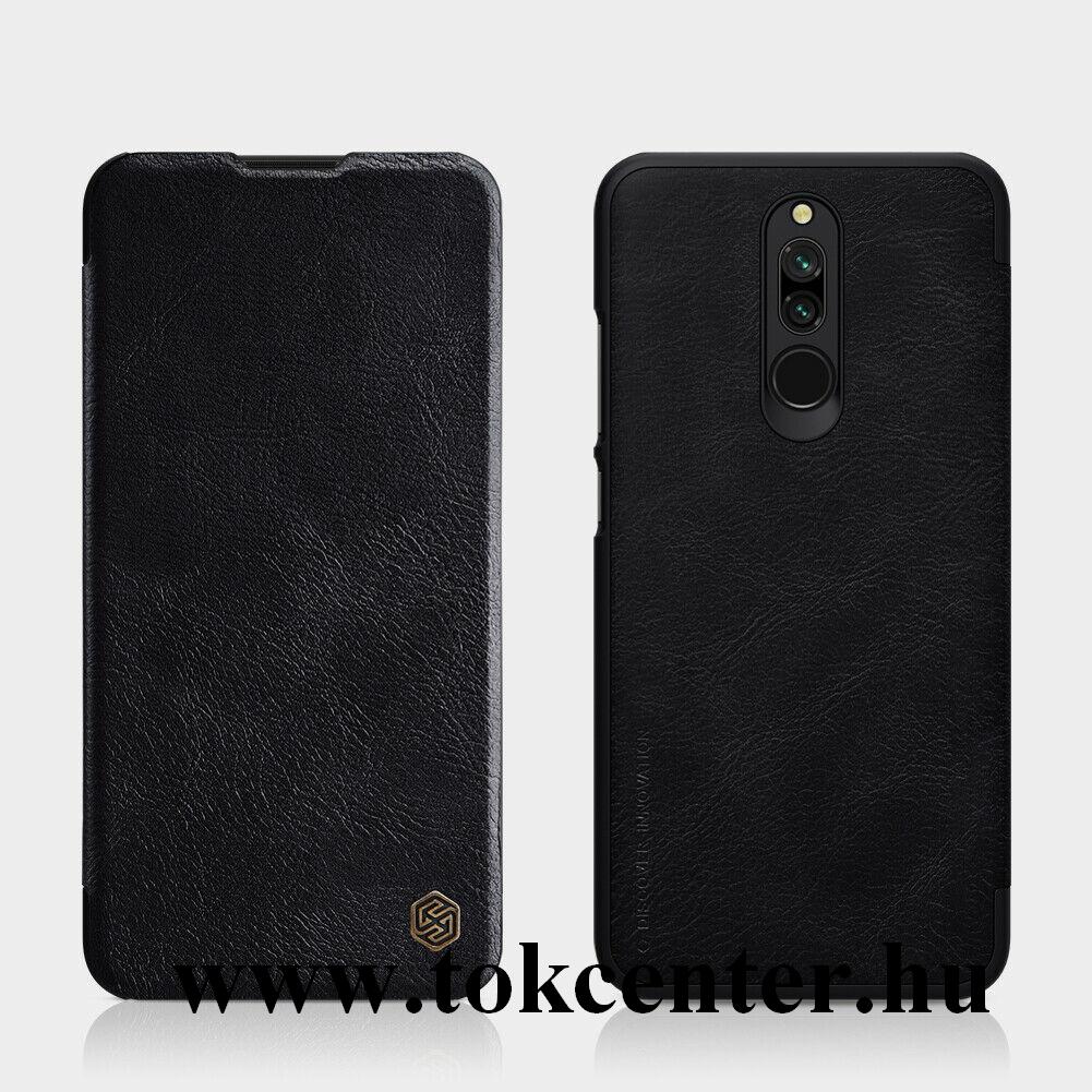 Xiaomi Redmi 8 NILLKIN QIN tok álló, bőr hatású (FLIP, oldalra nyíló, bankkártya tartó) FEKETE