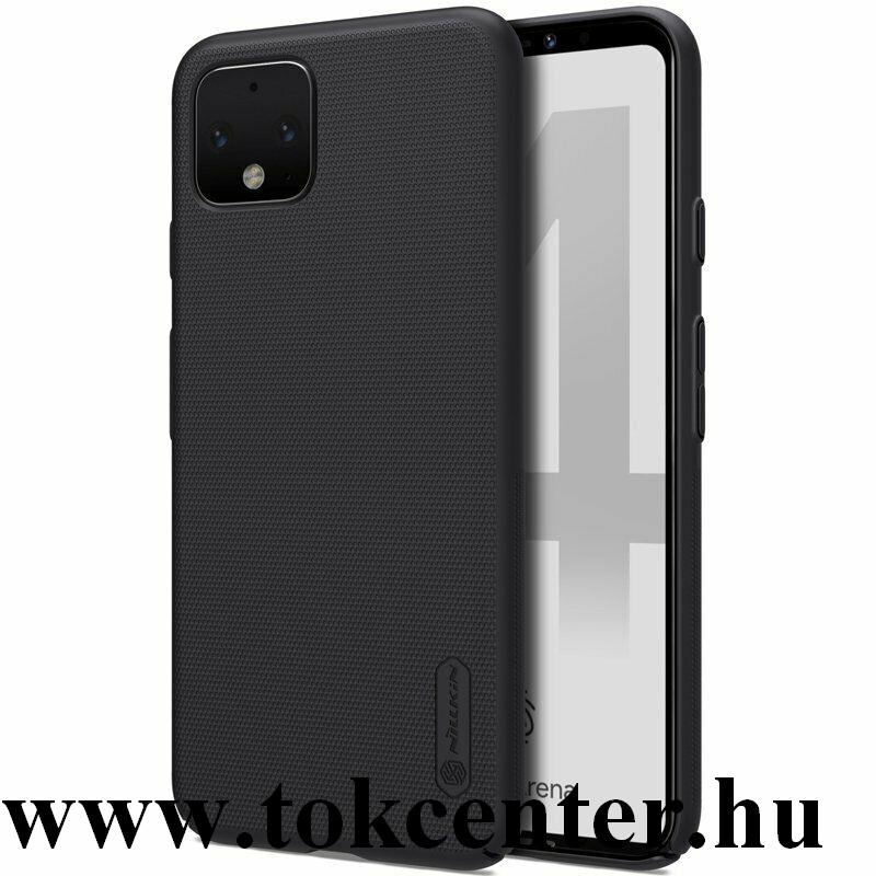 Google Pixel 4 NILLKIN SUPER FROSTED műanyag telefonvédő (gumírozott, érdes felület + asztali tartó) FEKETE