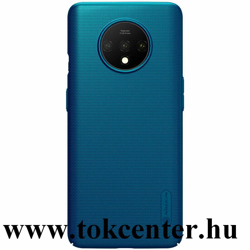 OnePlus 7T NILLKIN SUPER FROSTED műanyag telefonvédő (gumírozott, érdes felület + asztali tartó) SÖTÉTKÉK